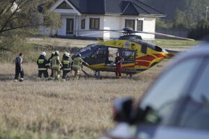 21.09.2024. Wypadek na drodze krajowej nr 74 w okolicy Lechowa / Fot. Jarosław Kubalski - Radio Kielce