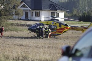 21.09.2024. Wypadek na drodze krajowej nr 74 w okolicy Lechowa / Fot. Jarosław Kubalski - Radio Kielce