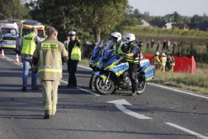 21.09.2024. Wypadek na drodze krajowej nr 74 w okolicy Lechowa / Fot. Jarosław Kubalski - Radio Kielce