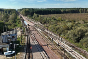 Włoszczowice. Modernizacja torów na stacji kolejowej / Fot. Piotr Hamarnik - PKP PLK S.A.