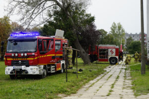 16.09.2024. Kielce. Pożar w bloku przy ul. Grunwaldzkiej / Fot. Aleksandra Kwaśniewska - Radio Kielce