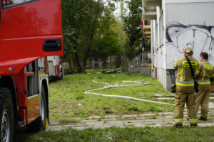 16.09.2024. Kielce. Pożar w bloku przy ul. Grunwaldzkiej / Fot. Aleksandra Kwaśniewska - Radio Kielce