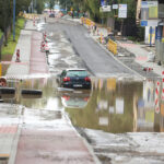 15.09.2024. Czechowice-Dziedzice Zalane ulice w Czechowicach-Dziedzicach / Fot. PAP - Michał Meissner