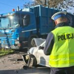 Czołowe zderzenie aut. Rannych przetransportował helikopter LPR