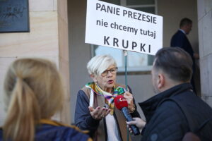 26.10.2024. Kielce. Protest przeciwko Annie Krupce / Fot. Wiktor Taszłow - Radio Kielce