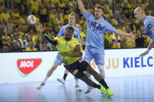 23.10.2024. Kielce. Mecz 6. kolejki Ligi Mistrzów: Industria Kielce - Aalborg Handbold / Fot. Wiktor Taszłow - Radio Kielce