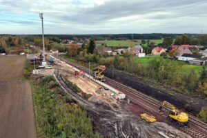 Budowa przystanku w Podchojnach / źródło: PKP PLK SA