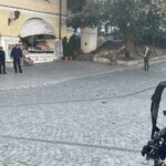 Ekipa serialu „Ojciec Mateusz" w Sandomierzu / Fot. Grażyna Szlęzak - Radio Kielce