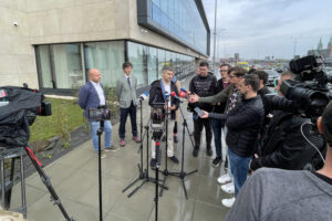 9.10.2024 Kielce. Konferencja prasowa dot. zagospodarowania terenów wokół dworca kolejowego - koncepcja Nowe Miasto. / Fot. Aleksandra Kwaśniewska - Radio Kielce