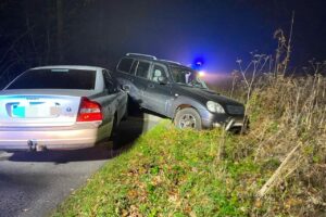 11.11.2024. Zrębin. Wypadek / źródło: KPP Staszów