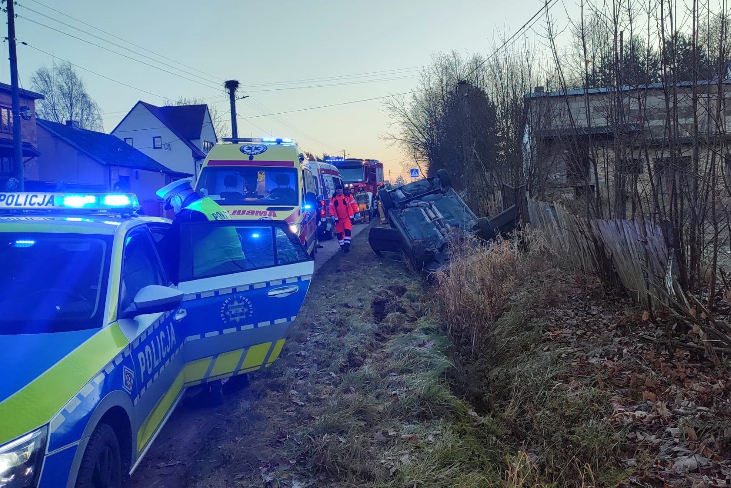 26.11.2024. Słupia Konecka. Wypadek / źródło: PSP