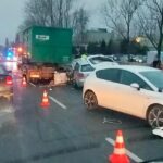 Karambol na ulicy Krakowskiej w Kielcach