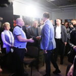 13.11.2024. Jędrzejów. Spotkanie Szymona Hołowni z mieszkańcami / Fot. Wiktor Taszłow - Radio Kielce