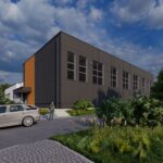 Kielce z rządową dotacją na rozwój infrastruktury sportowej - Radio Kielce Hala sportowa przy V Liceum Ogólnokształcącym im. ks. P. Ściegiennego - wizualizacja