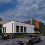 Kielce z rządową dotacją na rozwój infrastruktury sportowej - Radio Kielce Hala sportowa przy V Liceum Ogólnokształcącym im. ks. P. Ściegiennego - wizualizacja