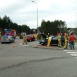 Kobieta ranna po zderzeniu dwóch aut