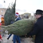 Końskie. Rozdawanie choinek podczas Jarmarku Bożonarodzeniowego / Fot. Magdalena Galas-Klusek - Radio Kielce