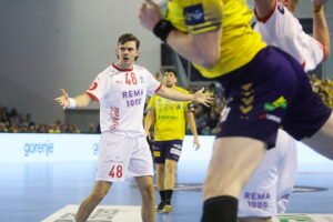 04.12.2024. Kielce. Mecz 10. kolejki Ligi Mistrzów: Industria Kielce - Kolstad Handball / Fot. Wiktor Taszłow - Radio Kielce