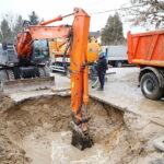 14.12.2024. Kielce. Białogon. Awaria wodociągu / Fot. Wiktor Taszłow - Radio Kielce