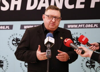 03.12.2024. Na zdjęciu: Piotr Patłaszyński - prezes Polskiej Federacji Tańca IDO / Fot. Wiktor Taszłow - Radio Kielce