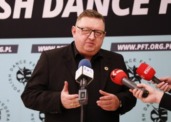 03.12.2024. Na zdjęciu: Piotr Patłaszyński - prezes Polskiej Federacji Tańca IDO / Fot. Wiktor Taszłow - Radio Kielce