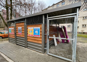 05.12.2024. Kielce. Osiedle KSM. Nowe altany śmietnikowe / Fot. Wiktor Taszłow - Radio Kielce
