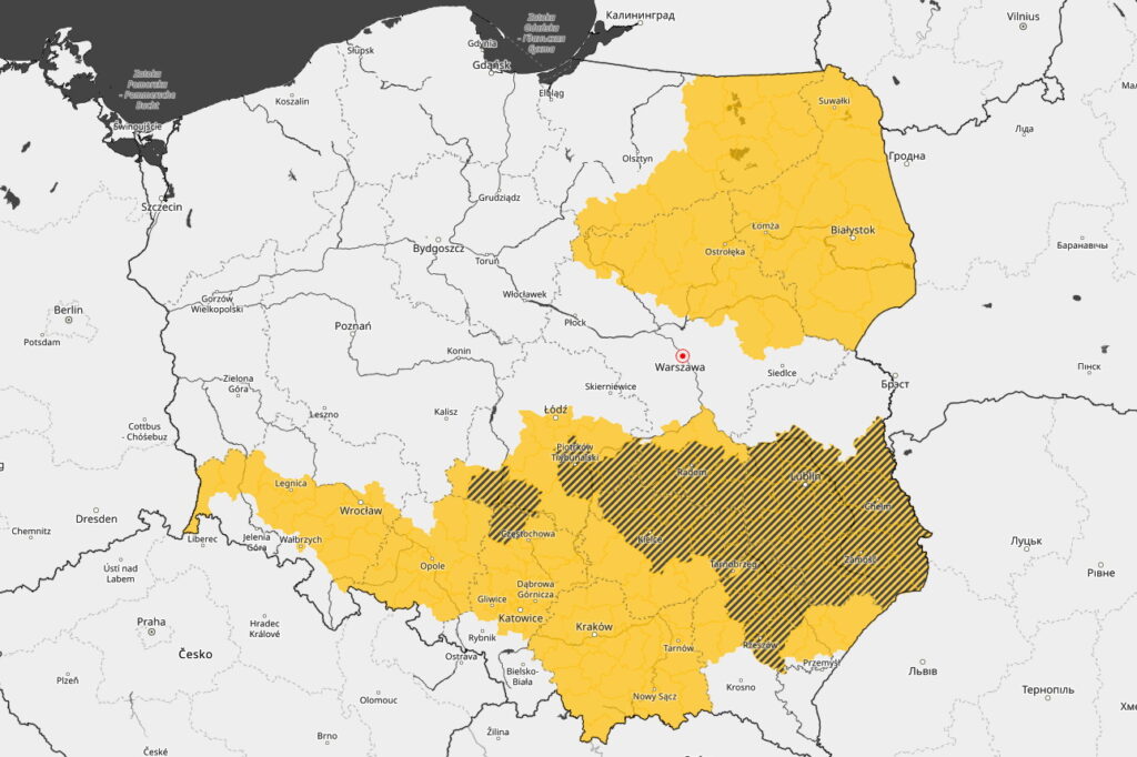 10.12.2024. Ostrzeżenie meteo. / Źródło IMGW-PIB