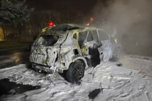 07.01.2025. Staszów. Pożar samochodu / Fot. KP PSP Staszów