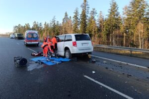 27.01.2025. Skarżysko-Kamienna. Trasa S7. Śmiertelny wypadek / Fot. mł. bryg. Daniel Kiełek - Straż Pożarna