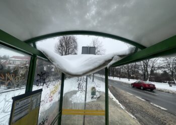 16.01.2025 Kielce. Uszkodzone przez śnieg wiaty przystankowe / Fot. Jarosław Kubalski - Radio Kielce