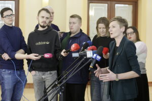 13.01.2024 Kielce. Prezydent Kielc Agata Wojda podczas konferencji prasowej / Fot. Jarosław Kubalski - Radio Kielce