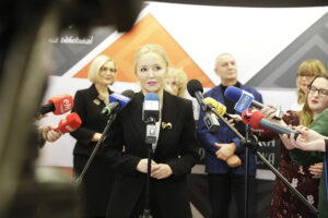 27.01.2025. Kielce. Wojewódzka Biblioteka Publiczna. Konferencja poświęcona ogólnopolskiemu konkursowi pn. „Świętokrzyska Nagroda Literacka” / Fot. Jarosław Kubalski - Radio Kielce