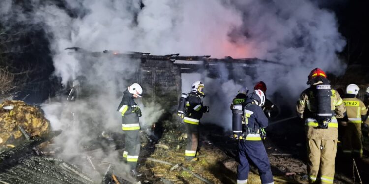 21.01.2025 Adamów. Pożar / Fot. Straż Pożarna