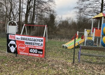 Wólka. Protest w sprawie powstania biogazowni / Fot. Magdalena Galas-Klusek – Radio Kielce