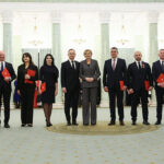 03.02.2025. Warszawa. Uroczystości dokonania zmian w kierownictwie Kancelarii Prezydenta RP oraz kierownictwie Biura Bezpieczeństwa Narodowego w Pałacu Prezydenckim w Warszawie / Fot. PAP/Leszek Szymański