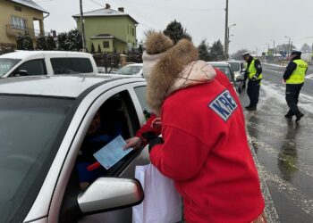 14.02.2025. Kielce. Akcja „Nie rozlewaj krwi na drodze” / Fot. Daniel Czwartosz - Radio Kielce