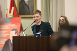 13.02.2025. Kielce. Sesja Rady Miasta Kielce. Na zdjęciu: Agata Wojda - prezydentka Kielc / Fot. Wiktor Taszłow - Radio Kielce