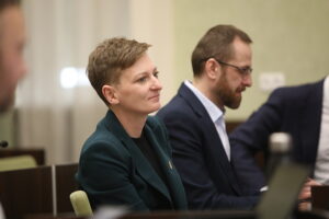 13.02.2025. Kielce. Sesja Rady Miasta Kielce. Na zdjęciu: Agata Wojda - prezydentka Kielc / Fot. Wiktor Taszłow - Radio Kielce