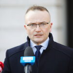 28.02.2025. Konferencja Marka Wocha, kandydata ,,Bezpartyjnych i Samorządowców" na urząd Prezydenta RP / Fot. Wiktor Taszłow – Radio Kielce