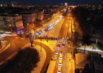 14.02.2024 Kielce. Ulica Jesionowa. Protest przeciw trasie S74 przez miasto / Fot. Jarosław Kubalski - Radio Kielce