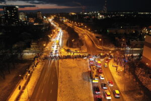 Protest przeciw trasie S74 przez Kielce. Mieszkańcy blokowali ulicę - Radio Kielce