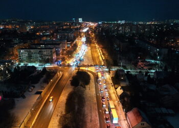 14.02.2024 Kielce. Ulica Jesionowa. Protest przeciw trasie S74 przez miasto / Fot. Jarosław Kubalski - Radio Kielce