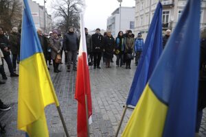 24.02.2025. Kielce. Pikieta „Solidarni z Ukrainą — To nasza wspólna wojna". / Fot. Jarosław Kubalski - Radio Kielce