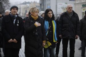 24.02.2025. Kielce. Pikieta „Solidarni z Ukrainą — To nasza wspólna wojna". / Fot. Jarosław Kubalski - Radio Kielce