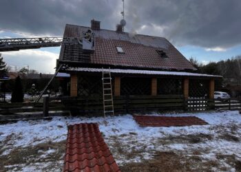 20.02.2025. Cisów. Pożar domu / Fot. straż pożarna