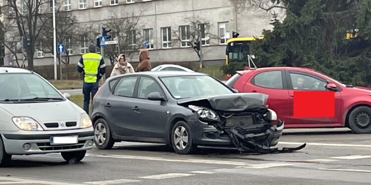 Kolizja w centrum miasta