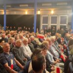 27.03.2025. Staszów. Karol Nawrocki, kandydat na prezydenta Polski na spotkaniu z mieszkańcami Staszowa / Fot. Grażyna Szlęzak - Radio Kielce