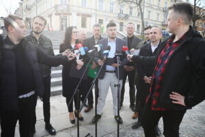 12.03.2025. Kielce. Konferencja radnych PiS / Fot. Wiktor Taszłow - Radio Kielce