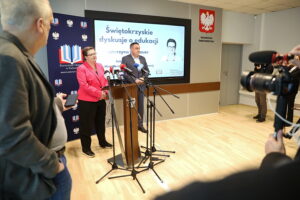 17.03.2025. Kielce. Konferencja prasowa Katarzyny Lubnauer, wiceminister edukacji. / Fot. Wiktor Taszłow - Radio Kielce