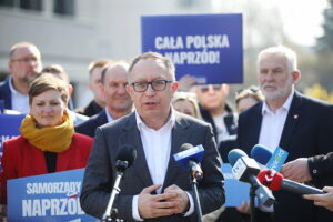 25.03.2025. Kielce. Akcja #SamorządyNaprzód / Fot. Wiktor Taszłow - Radio Kielce